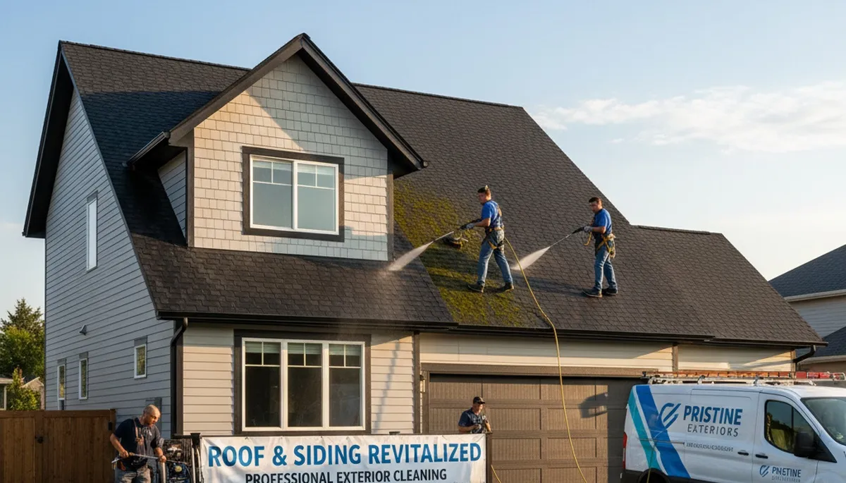 Professional roof cleaning service in Jacksonville FL by vinyl siding experts Next Level Exteriors