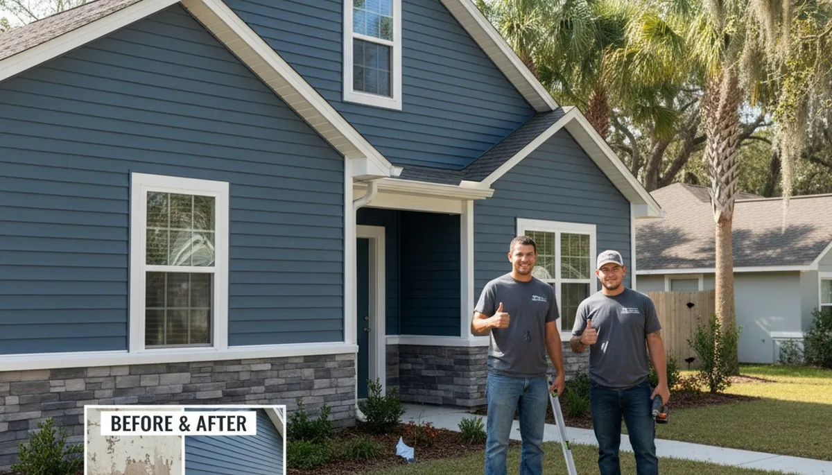 Professional vinyl siding installation by contractors in Jacksonville, FL homes